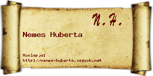 Nemes Huberta névjegykártya